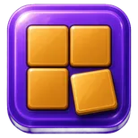 Purple badge with gold tiles shifting on a memory board
